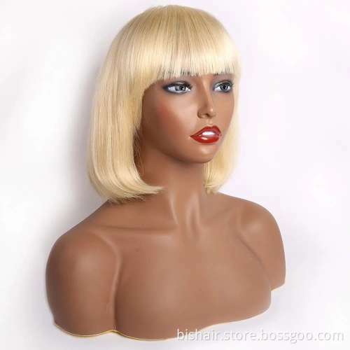 Black HD Women's 13x4x1 Blond Lace Front Straight Hair Wig 10-16 Inch Hair Blond Bob 613 Suitable for Women 150% Density